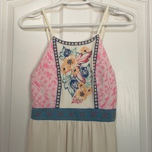 Embroidered high neck maxi dress